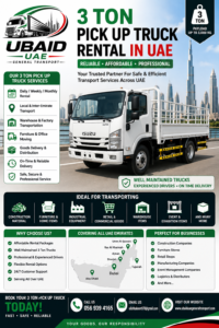 Read more about the article 3 Ton Pick Up Truck Rental in UAE – The Complete Guide to Reliable Transport Services